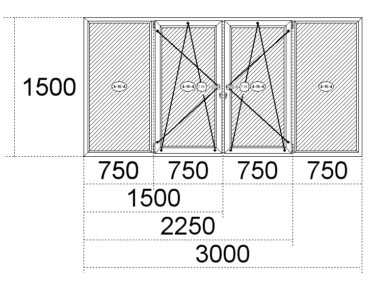 Стандартные окна ПВХ: размеры - высота и ширина Троицк